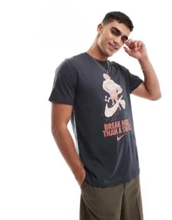 Nike Training Break More Than A Sweat Graphic T-shirt In Grey For Men Charcoal -Nike Sales Store 207049714 1 charcoal 1