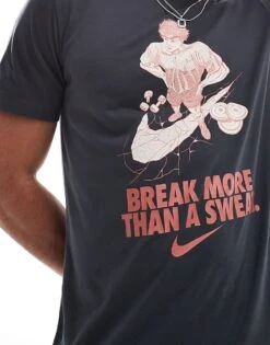 Nike Training Break More Than A Sweat Graphic T-shirt In Grey For Men Charcoal -Nike Sales Store 207049714 2