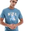 Nike Training College 72 Graphic T-shirt In Blue For Men Mid Blue -Nike Sales Store 207049728 1 midblue