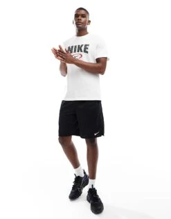 Nike Training Oval Swoosh Graphic T-shirt In White For Men -Nike Sales Store 207049742 2