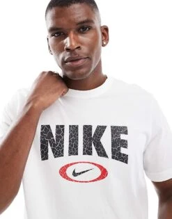 Nike Training Oval Swoosh Graphic T-shirt In White For Men -Nike Sales Store 207049742 3