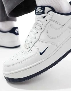 Nike Air Force 1 Trainers In White And Blue For Men -Nike Sales Store 207049929 4