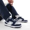 Nike Dunk Low Trainers In Navy And Grey For Men White 2 Nike Dunk Low Trainers In Navy And Grey For Men White -Nike Sales Store 207050014 1 white