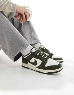 Nike Dunk Low Retro Trainers Retro In Cream And Cargo Khaki For Men