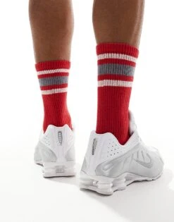 Nike Shox R4 Trainers In White And Metallic Silver For Men 10 Nike Shox R4 Trainers In White And Metallic Silver For Men -Nike Sales Store 207050249 3