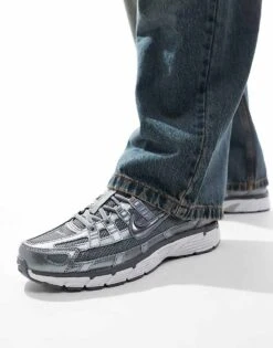 Nike P-6000 Trainers In Dark Grey And Silver For Men Metallic Grey -Nike Sales Store 207050572 4