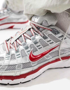 Nike P-6000 Trainer In Metallic Silver And Red For Men -Nike Sales Store 207050743 4