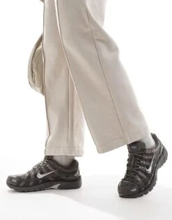 Nike P-6000 Trainer In Grey And Metallic Silver For Men Dark Grey