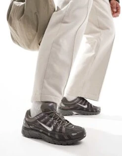 Nike P-6000 Trainer In Grey And Metallic Silver For Men Dark Grey -Nike Sales Store 207050891 3