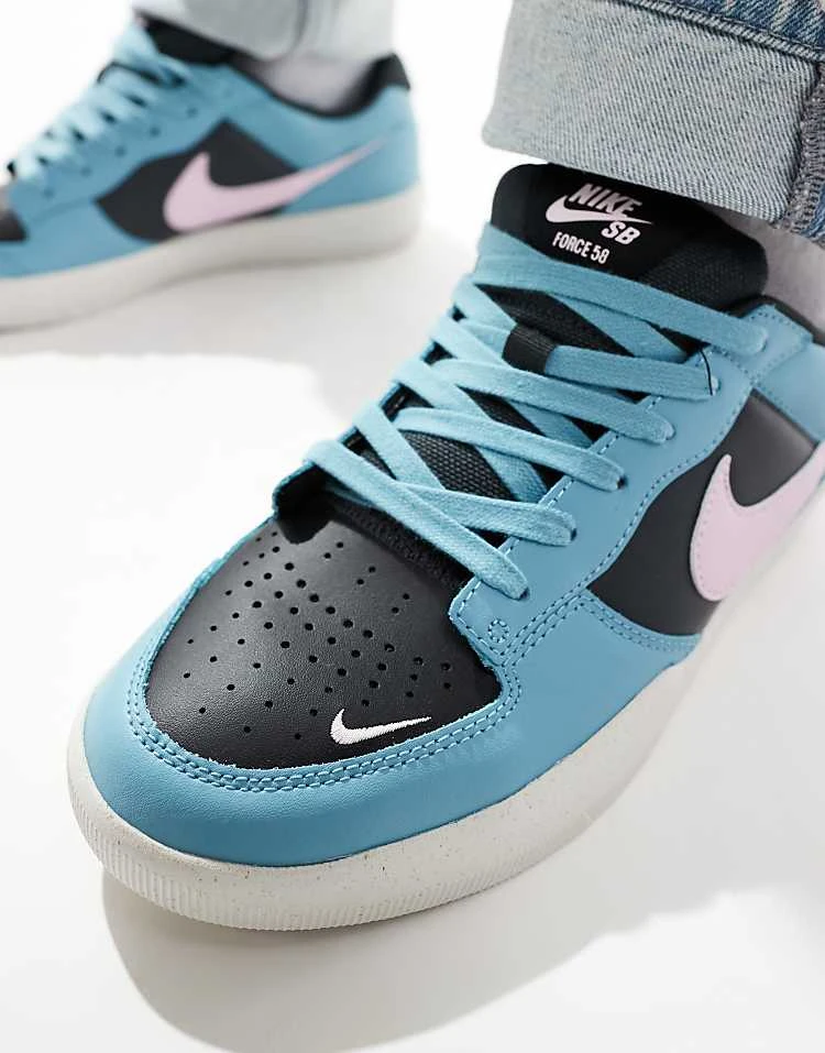 Nike SB Force Premium Trainers In Teal And Grey For Men Mid Blue 5 Nike SB Force Premium Trainers In Teal And Grey For Men Mid Blue - Image 3