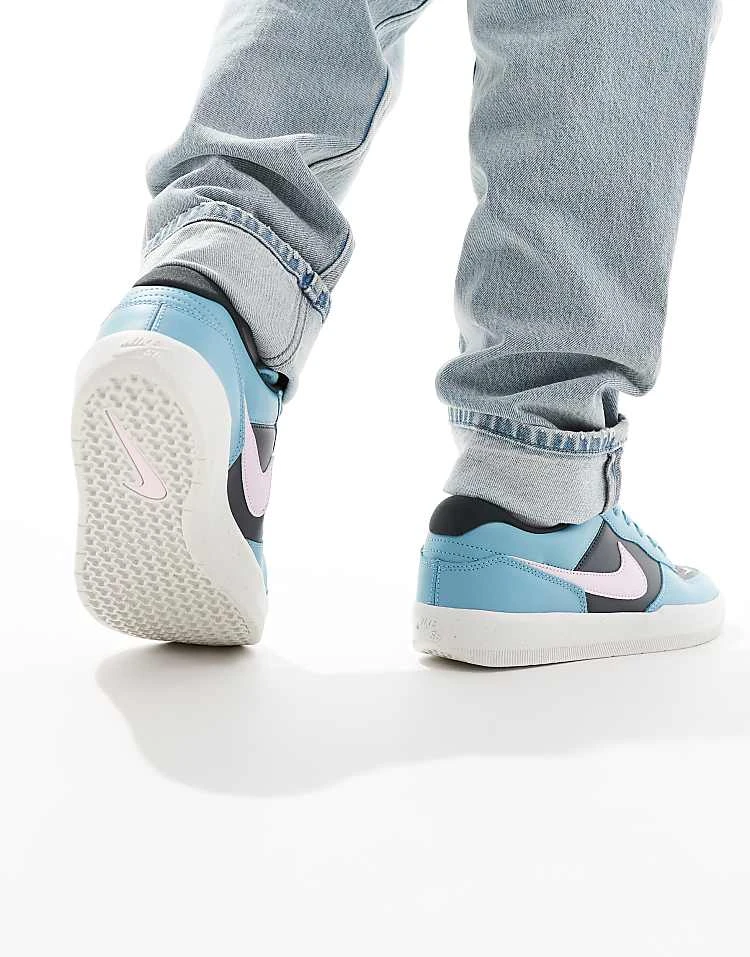 Nike SB Force Premium Trainers In Teal And Grey For Men Mid Blue 7 Nike SB Force Premium Trainers In Teal And Grey For Men Mid Blue - Image 5