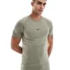 Nike Training Dri-FIT Muscle Fit T-shirt In Khaki For Men -Nike Sales Store 207051102 1 khaki
