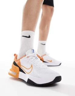 Nike Training Air Max Alpha 6 Trainers In White And Orange For Men