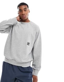 Nike Training Heritage Dri-FIT Fleece Sweatshirt In Grey For Men