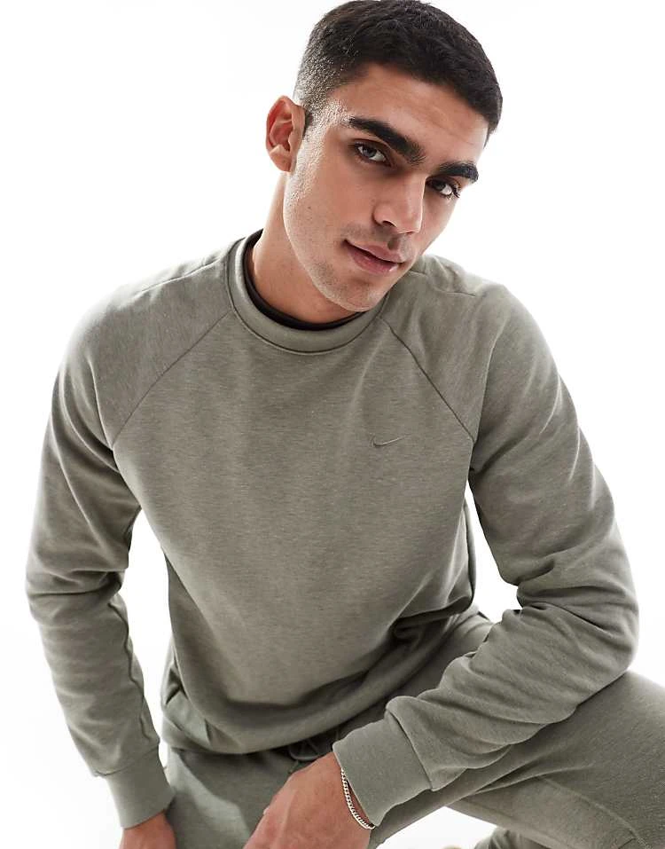 Nike Training Primary Dri-FIT Sweatshirt In Light Khaki For Men 3 Nike Training Primary Dri-FIT Sweatshirt In Light Khaki For Men