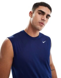 Nike Training Dri-FIT Sleeveless T-shirt In Navy For Men -Nike Sales Store 207051395 1 navy 1