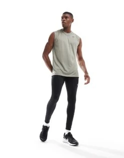 Nike Training Legend Dri-FIT Sleeveless T-shirt In Khaki For Men -Nike Sales Store 207051427 2