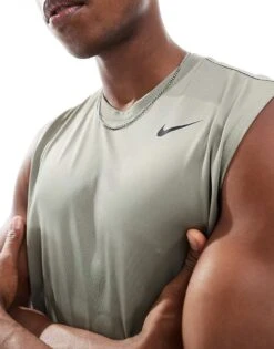 Nike Training Legend Dri-FIT Sleeveless T-shirt In Khaki For Men -Nike Sales Store 207051427 3