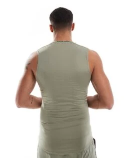 Nike Training Dri-FIT Muscle Fit Vest In Khaki For Men -Nike Sales Store 207051507 3