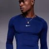 Nike Training Nike Pro Training Dri-FIT Muscle Fit Long Sleeve Top In Navy For Men -Nike Sales Store 207051528 1 navy