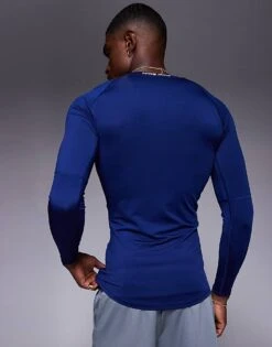 Nike Training Nike Pro Training Dri-FIT Muscle Fit Long Sleeve Top In Navy For Men -Nike Sales Store 207051528 3