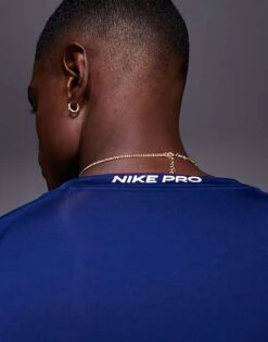 Nike Training Nike Pro Training Dri-FIT Muscle Fit Long Sleeve Top In Navy For Men -Nike Sales Store 207051528 4