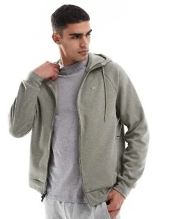 Nike Training Dri-FIT Hoodie In Light Khaki For Men