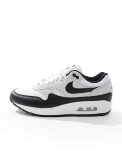 Nike Air Max 1 Trainer In White And Black Platinum For Men 9 Nike Air Max 1 Trainer In White And Black Platinum For Men -Nike Sales Store 207051604 2