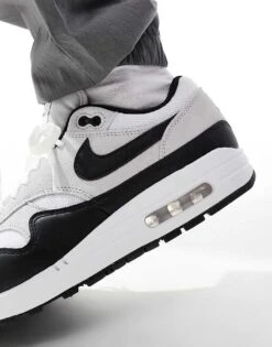 Nike Air Max 1 Trainer In White And Black Platinum For Men 12 Nike Air Max 1 Trainer In White And Black Platinum For Men -Nike Sales Store 207051604 5