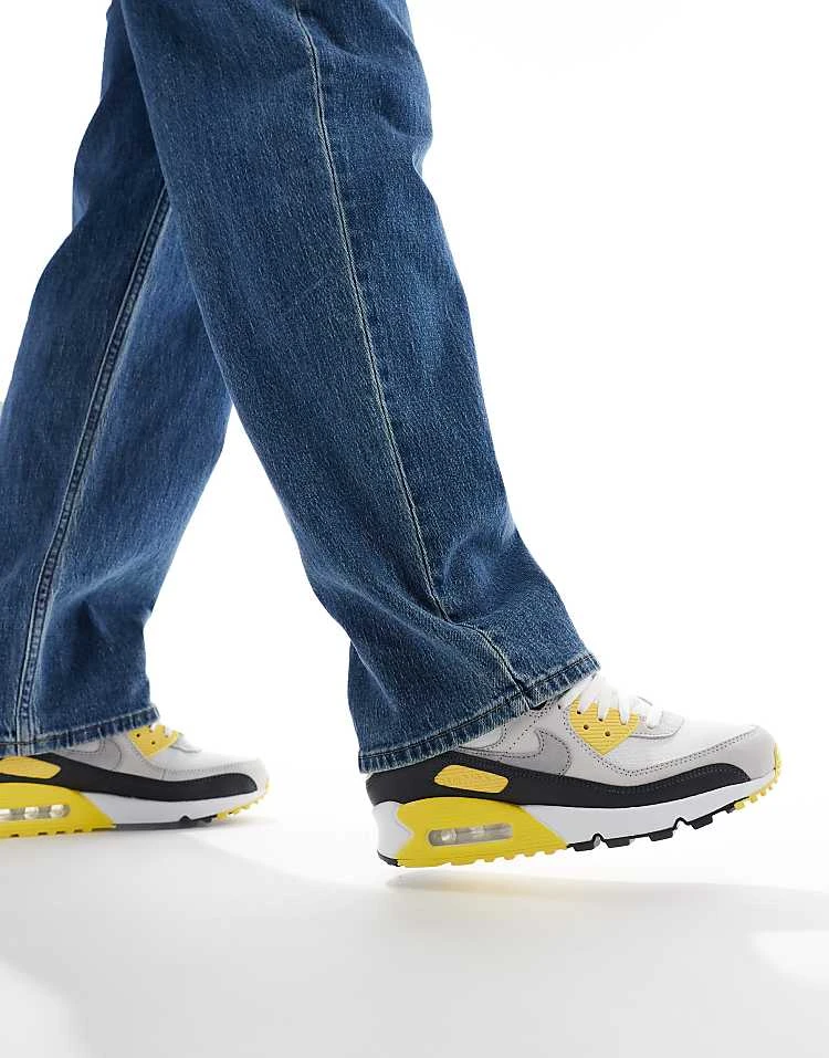 Nike Air Max 90 Trainers In Grey And Yellow - GREY For Men 5 Nike Air Max 90 Trainers In Grey And Yellow - GREY For Men - Image 3