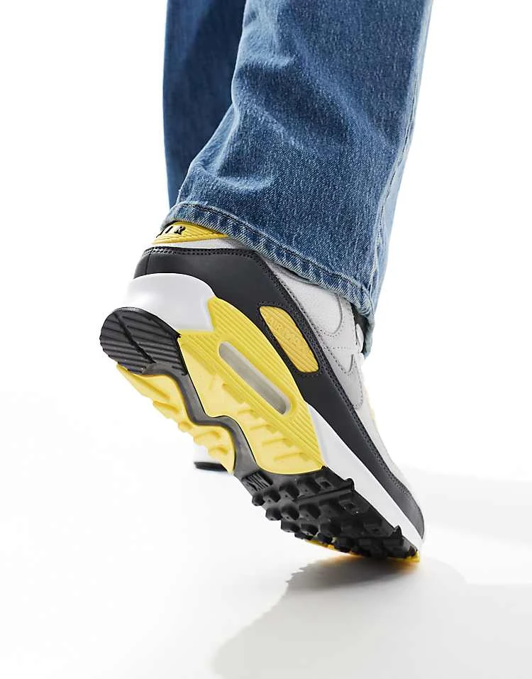Nike Air Max 90 Trainers In Grey And Yellow - GREY For Men 6 Nike Air Max 90 Trainers In Grey And Yellow - GREY For Men - Image 4