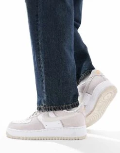 Nike Air Force 1 Premium Trainer In White And Cream For Men -Nike Sales Store 207051701 4