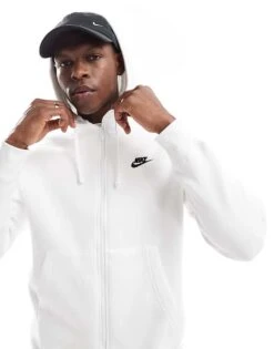 Nike Club Hoodie In White For Men