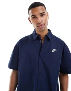 Nike Club Woven Shirt In Dark Navy For Men -Nike Sales Store 207053740 1 navy 1