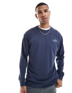 Nike Long Sleeve T-shirt In Dark Navy For Men -Nike Sales Store 207053791 1 navy 1