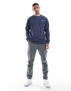 Nike Long Sleeve T-shirt In Dark Navy For Men -Nike Sales Store 207053791 3