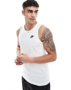 Nike Club Tank In White For Men -Nike Sales Store 207053798 1 white 1