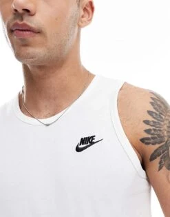 Nike Club Tank In White For Men -Nike Sales Store 207053798 4