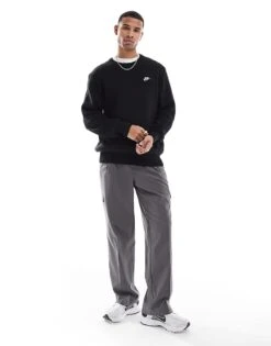 Nike Club Crew Sweatshirt In Black - BLACK For Men -Nike Sales Store 207053957 3