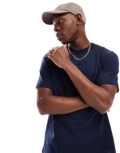 Nike Premium Essentials Short Sleeve T-shirt In Dark Blue For Men Mid Blue -Nike Sales Store 207054010 1 midblue 1