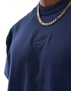 Nike Premium Essentials Short Sleeve T-shirt In Dark Blue For Men Mid Blue -Nike Sales Store 207054010 3