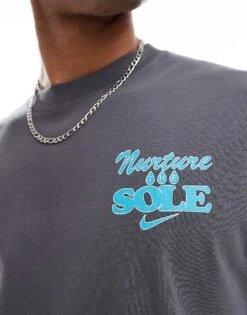 Nike Graphic T-shirt In Dark Grey For Men Charcoal -Nike Sales Store 207054057 4