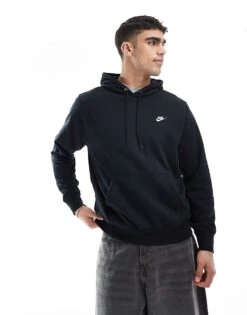 Nike Club Hoodie In Black For Men