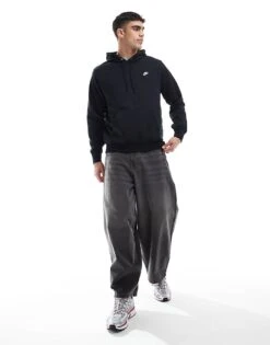 Nike Club Hoodie In Black For Men -Nike Sales Store 207054067 4