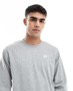 Nike Club Crew Neck Jumper In Grey For Men -Nike Sales Store 207054071 1 grey 1