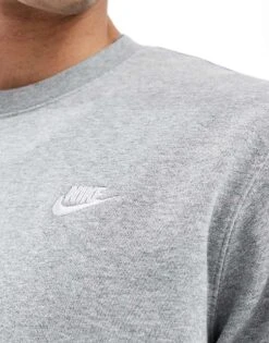 Nike Club Crew Neck Jumper In Grey For Men -Nike Sales Store 207054071 4