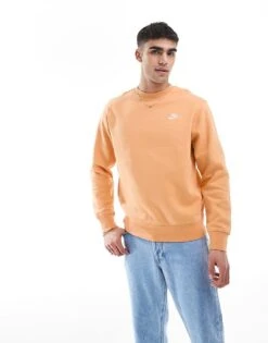 Nike Club Sweatshirt In Orange For Men Copper -Nike Sales Store 207054087 1 copper 1