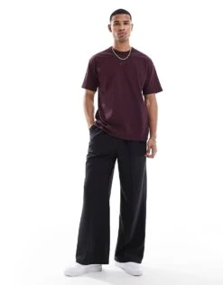 Nike Premium Essentials Short Sleeve T-shirt In Burgundy For Men -Nike Sales Store 207054109 2