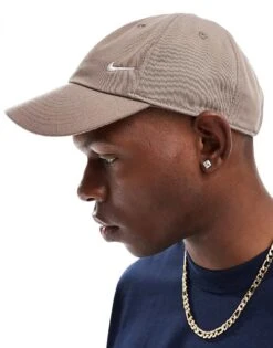 Nike Club Swoosh Hat In Brown For Men