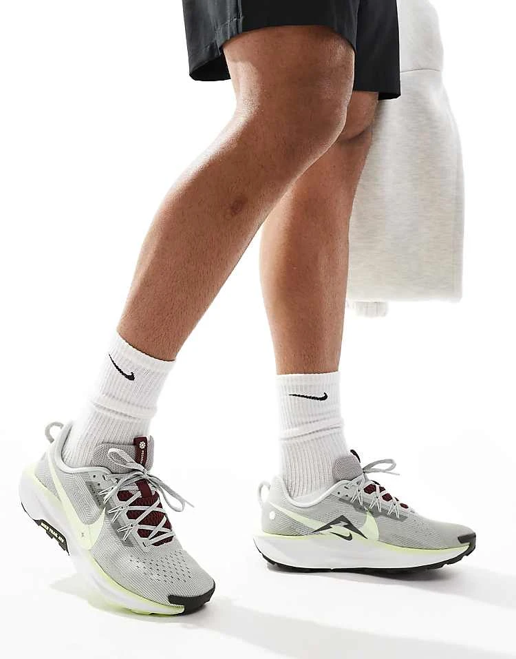 Nike Running ReactX Pegasus Trail 5 Trainers In Light Silver For Men Grey 8 Nike Running ReactX Pegasus Trail 5 Trainers In Light Silver For Men Grey - Image 6